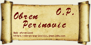 Obren Perinović vizit kartica